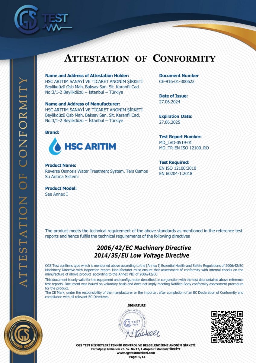 Attestation of Conformity